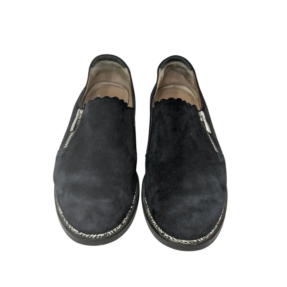 Beautifeel Issey Black Leather Side Zip Casual Loafers Shoes Womens 9